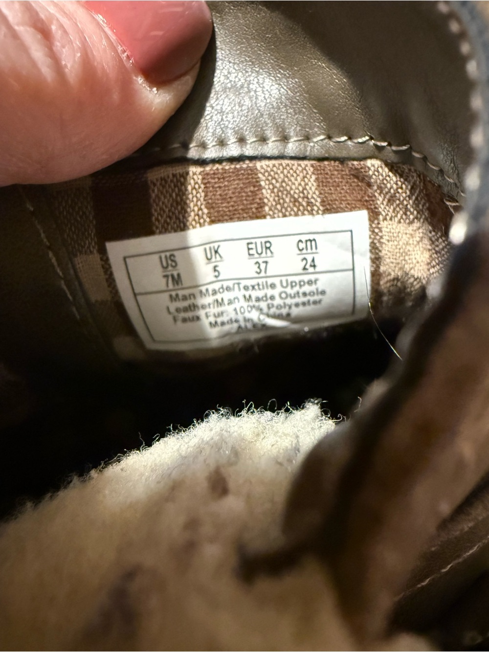 Sporto Taupe Faux Leather Ankle Bootie with Shearling Cuff - Picture 9 of 9